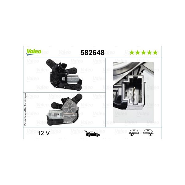 Torkarmotor 12V, Bak Valeo 582648 VALEO