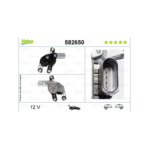 Torkarmotor 12V, Bak Valeo 582650 VALEO