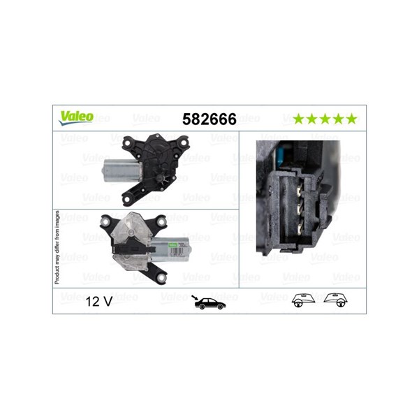 Torkarmotor 12V, Bak Valeo 582666 VALEO