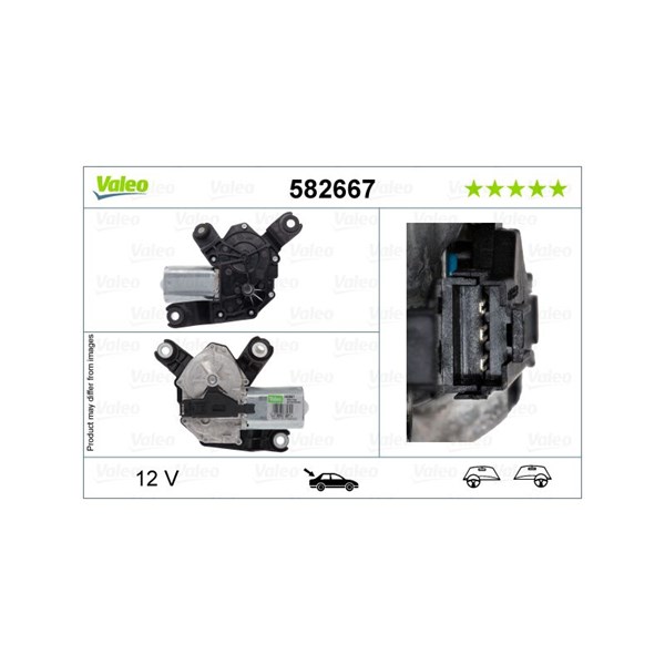 Torkarmotor 12V, Bak Valeo 582667 VALEO