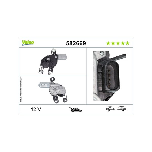 Torkarmotor 12V, Bak Valeo 582669 VALEO