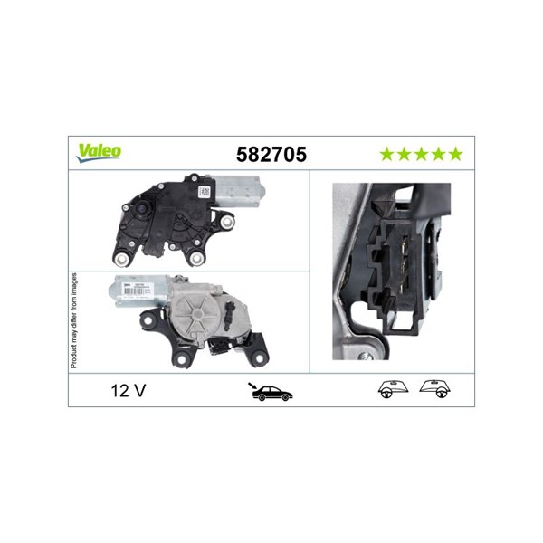 Torkarmotor 12V, Höger bak Valeo 582705 VALEO