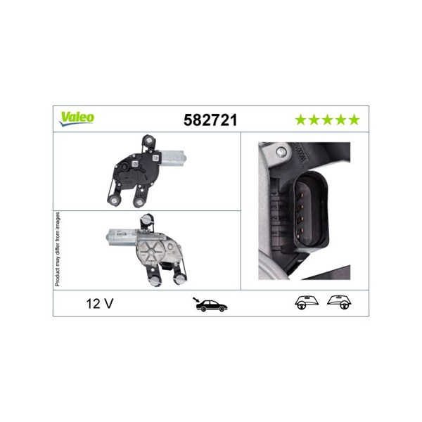 Torkarmotor 12V, Bak Valeo 582721 VALEO