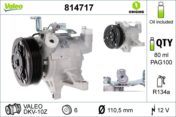 Kompressor, klimatanläggning Valeo 814717 VALEO