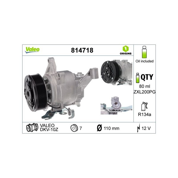 Kompressor, klimatanläggning Valeo 814718 VALEO