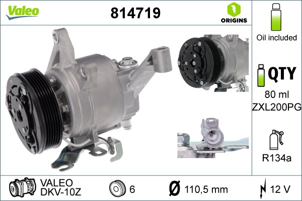 Kompressor, klimatanläggning Valeo 814719 VALEO
