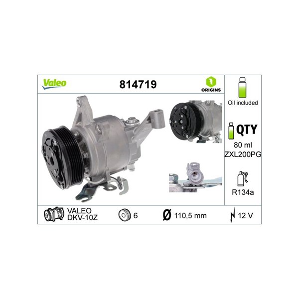 Kompressor, klimatanläggning Valeo 814719 VALEO