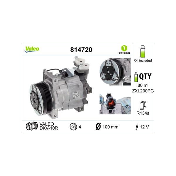 Kompressor, klimatanläggning Valeo 814720 VALEO