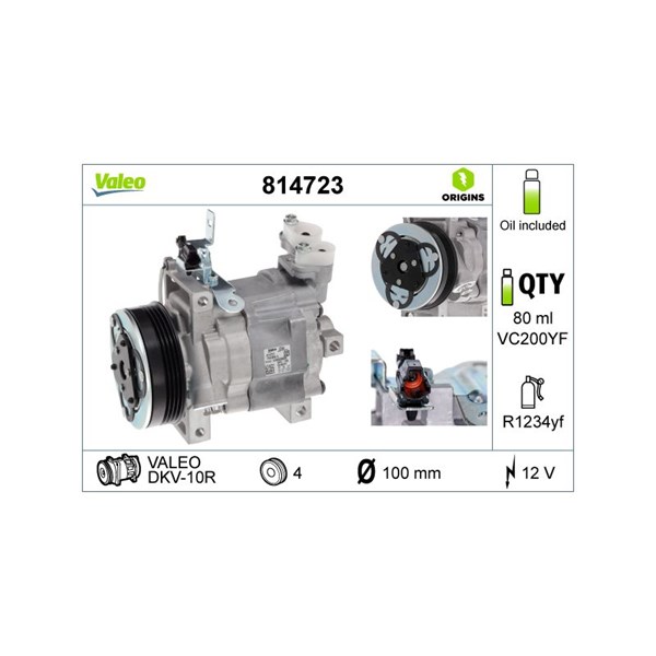Kompressor, klimatanläggning Valeo 814723 VALEO