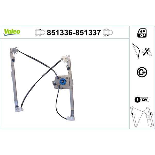 Fönsterhiss, Fram, Vänster Valeo 851336 VALEO