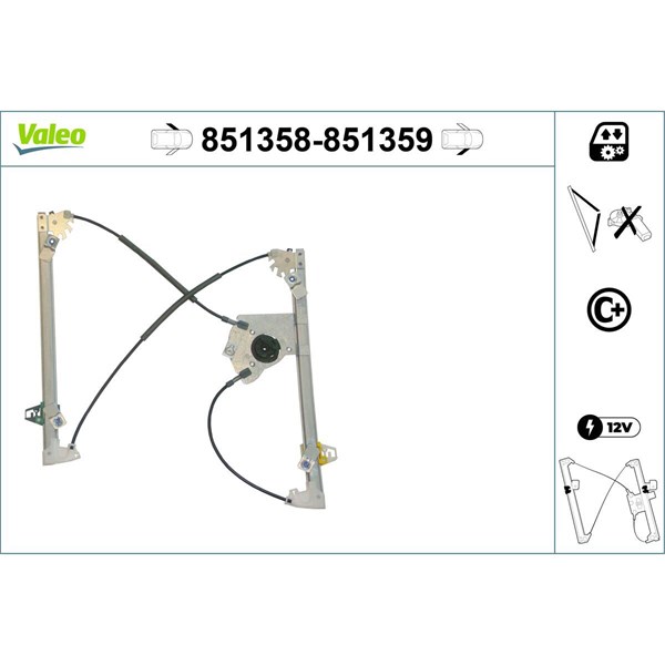 Fönsterhiss, Fram, Vänster Valeo 851358 VALEO