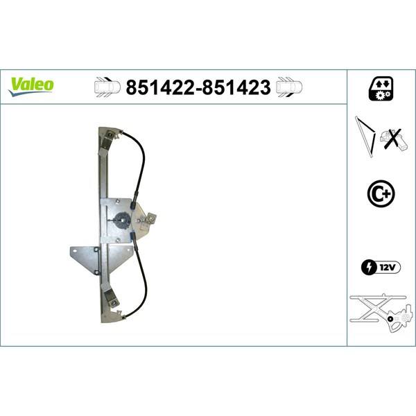 Fönsterhiss, Fram, Vänster Valeo 851422 VALEO