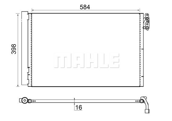 Kondensor, klimatanläggning Mahle Behr AC 413 001S MAHLE