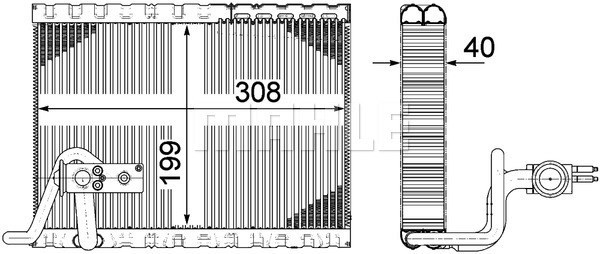 Förångare, klimatanläggning Mahle AE 124 000P MAHLE