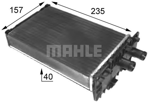 Värmeväxlare, kupévärme, Bak, Mitt Mahle Behr AH 48 000S MAHLE