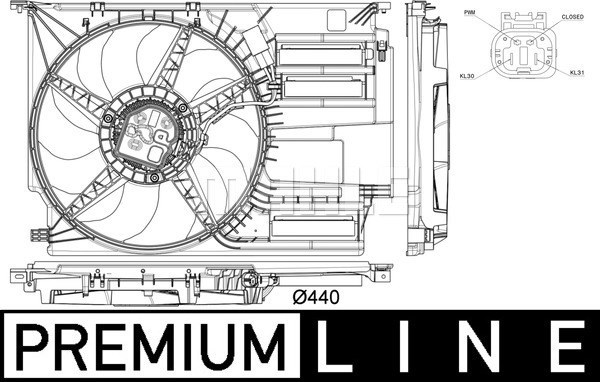 Fläkt, kylare Mahle BEHR *** PREMIUM LINE *** CFF 402 000P MAHLE