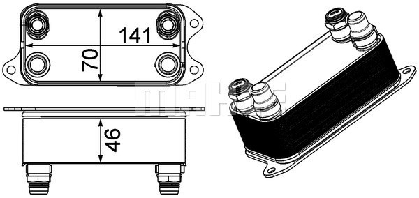 Oljekylare, automatisk transmission Mahle CLC 227 000P MAHLE