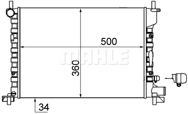 Kylare, motorkylning Mahle Behr CR 381 000S MAHLE