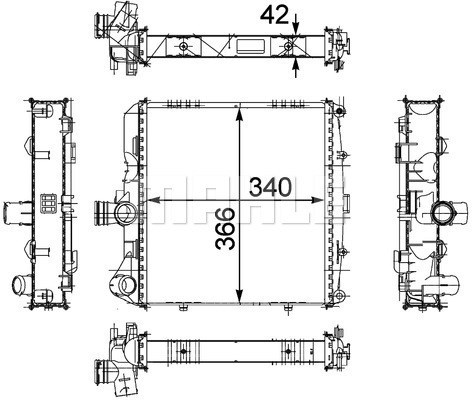 Kylare, motorkylning, Höger fram, Höger Mahle CR 817 000P MAHLE