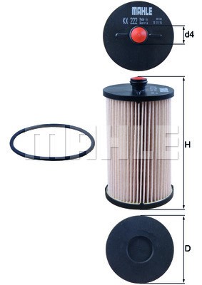 Bränslefilter Mahle KX 222D MAHLE