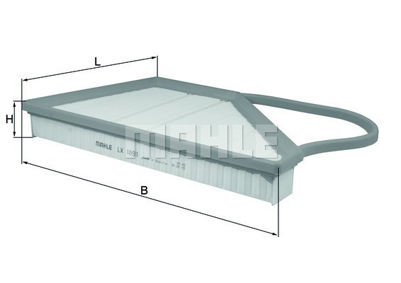 Luftfilter, Vänster Mahle LX 1091 MAHLE