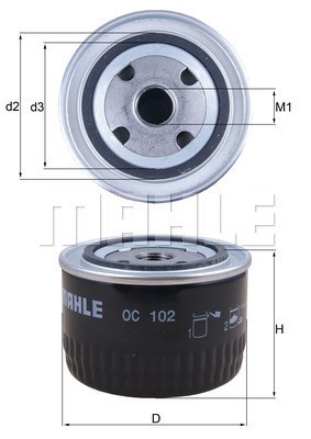 Oljefilter Mahle OC 102 MAHLE