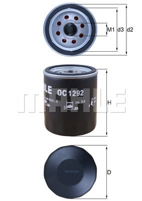 Oljefilter Mahle OC 1292 MAHLE