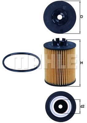 Oljefilter Mahle OX 173/2D MAHLE
