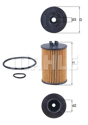 Oljefilter Mahle OX 382D MAHLE