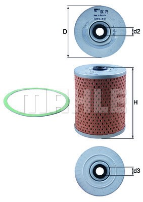 Oljefilter Mahle OX 79D MAHLE
