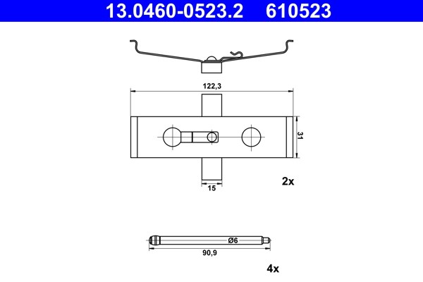 Monteringssats, Framaxel Ate 13.0460-0523.2 ATE