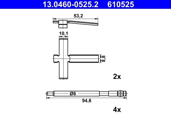 Monteringssats, Bakaxel Ate 13.0460-0525.2 ATE Monteringssats, Bakaxel Ate 13.0460-0525.2 ATE