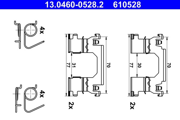 Monteringssats, Framaxel Ate 13.0460-0528.2 ATE