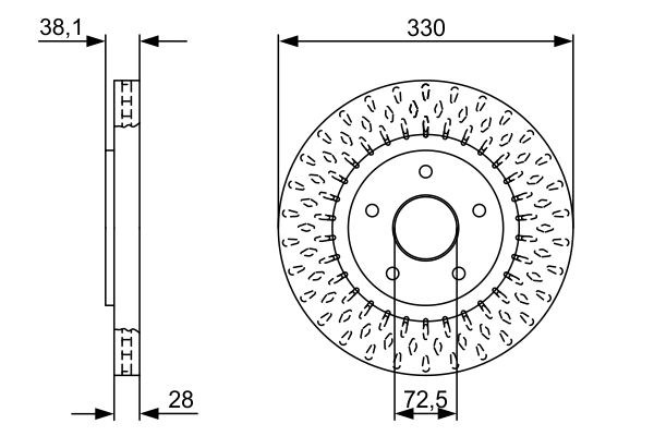 Bromsskiva Ventilerad, Framaxel Bosch 0 986 479 V85 BOSCH