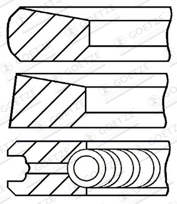Kolvringar, kit Goetze engine 08-287107-00 GOETZE ENGINE