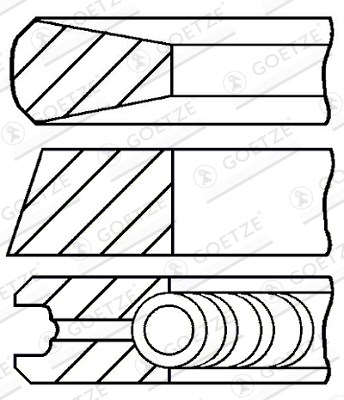 Kolvringar, kit Goetze engine 08-421600-10 GOETZE ENGINE