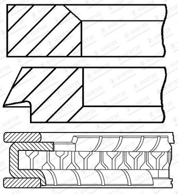 Kolvringar, kit Goetze engine 08-424807-10 GOETZE ENGINE Kolvringar, kit Goetze engine 08-424807-10 GOETZE ENGINE