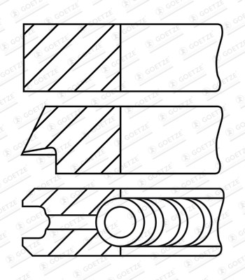 Kolvringar, kit Goetze engine 08-452700-00 GOETZE ENGINE
