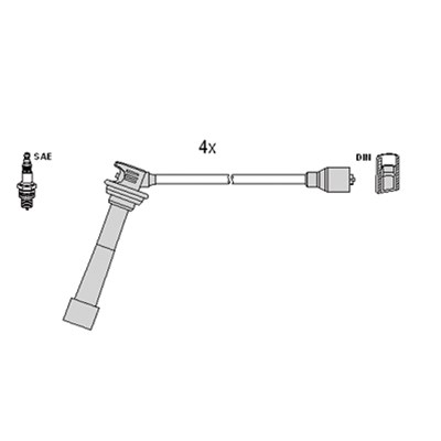 Tändkabelsats Hitachi Hueco 134374 HITACHI