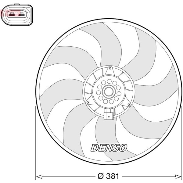 Fläkt, kylare 12V Denso DER02006 DENSO