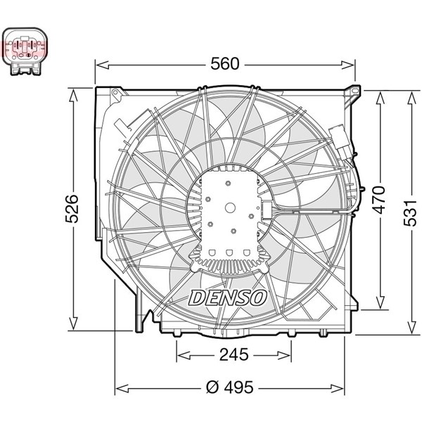 Fläkt, kylare 12V Denso DER05008 DENSO
