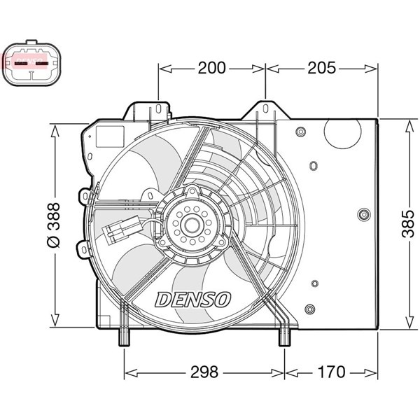 Fläkt, kylare 12V Denso DER21024 DENSO