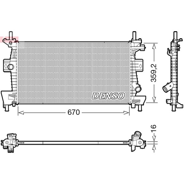 Kylare, motorkylning Denso DRM10114 DENSO