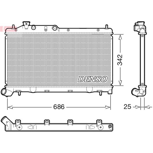 Kylare, motorkylning Denso DRM36026 DENSO