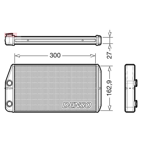Värmeväxlare, kupévärme Denso DRR01002 DENSO Värmeväxlare, kupévärme Denso DRR01002 DENSO