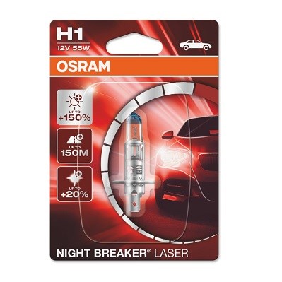 Halogenlampa OSRAM NIGHT BREAKER LASER H1 P14,5s Osram 64150NL-01 OSRAM