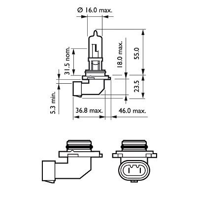 Halogenlampa  PHILIPS X-tremeVision Pro150 HB3 P20d