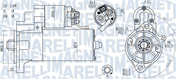 Startmotor 12V Magneti marelli 063721187010 MAGNETI MARELLI