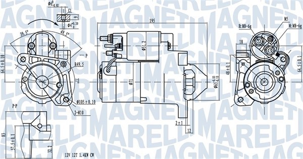 Startmotor 12V Magneti marelli 063721273010 MAGNETI MARELLI