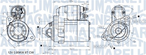 Startmotor 12V Magneti marelli 063721307010 MAGNETI MARELLI